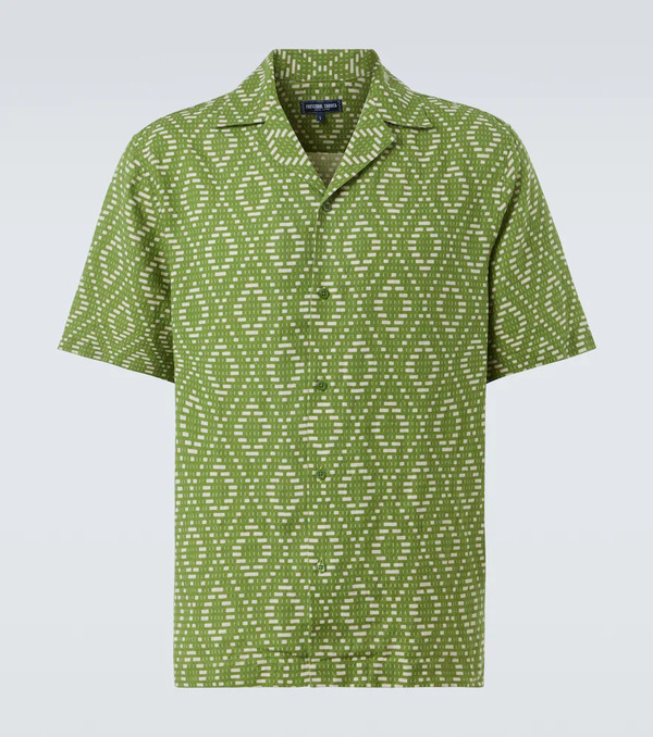  Frescobol Carioca Frescobol Carioca Roberto Printed Linen Bowling Shirt 