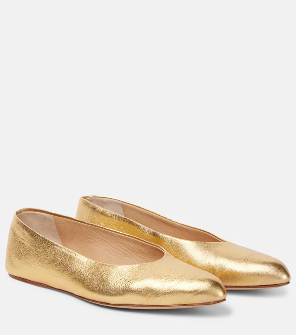  Gabriela Hearst Gabriela Hearst Andre Metallic Leather Ballet Flats 