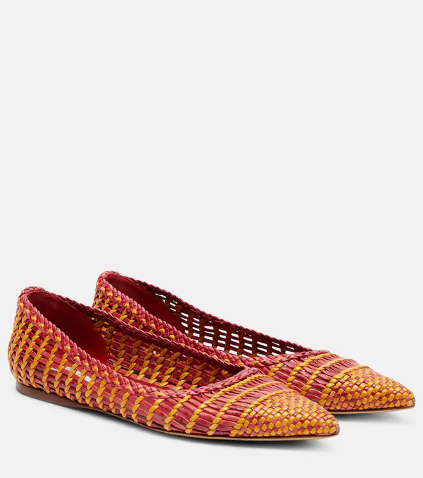  Gabriela Hearst Gabriela Hearst Aurora Woven Leather Ballet Flats 