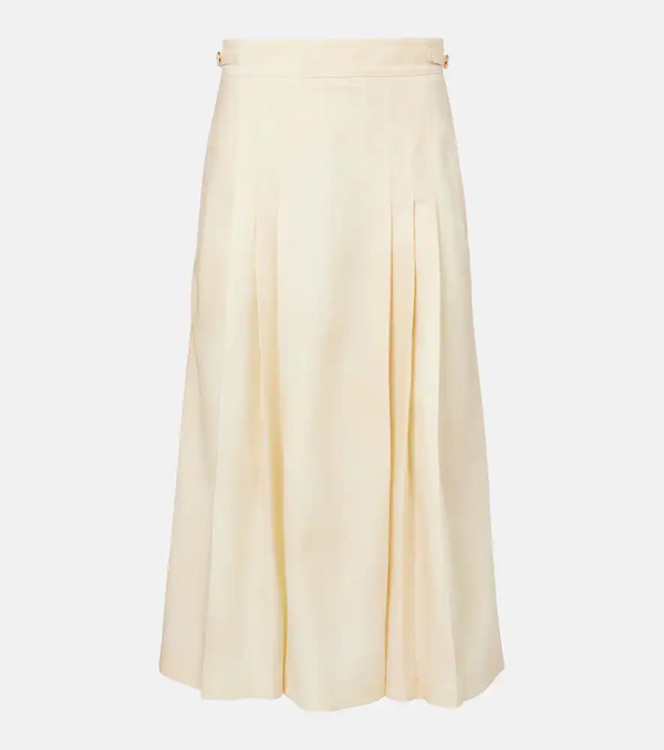  Gabriela Hearst Gabriela Hearst Lerna Pleated Virgin Wool Midi Skirt 