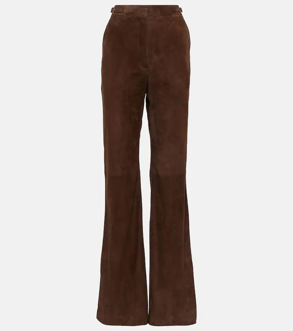  Gabriela Hearst Gabriela Hearst Vesta High-rise Suede Flared Pants 