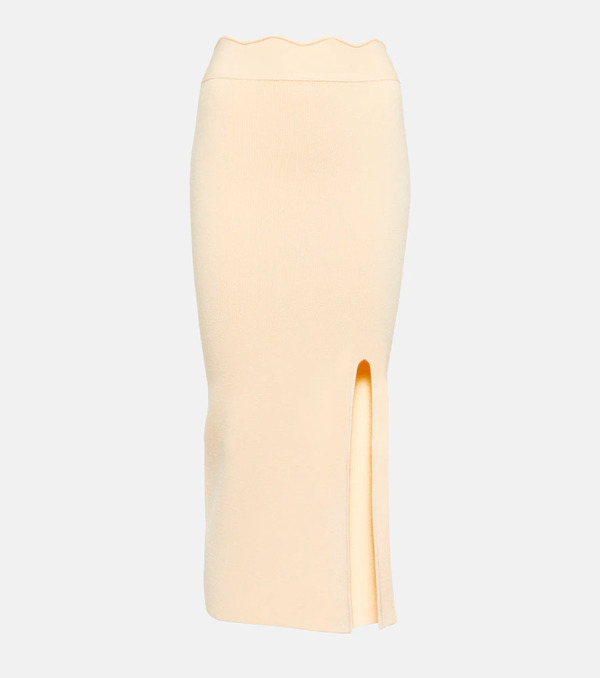  Galvan Galvan Delia Scalloped Midi Skirt 