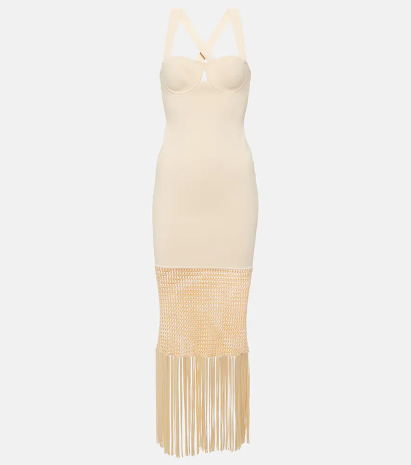  Galvan Galvan Diana Fringed Midi Dress 
