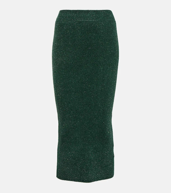  Galvan Galvan Moonlight Metallic Knit Midi Skirt 