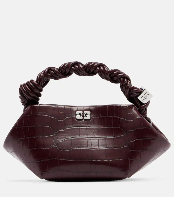  Ganni Ganni Bou Mini Croc-effect Leather Top-handle Bag 
