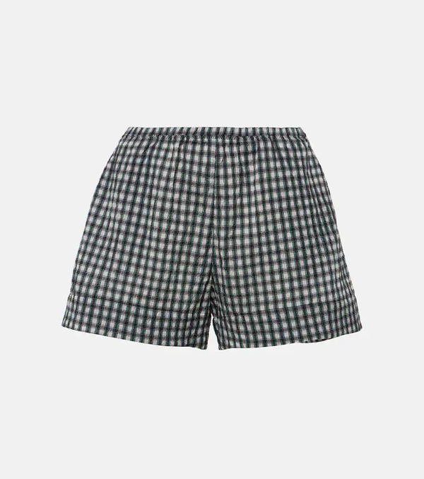  Ganni Ganni Checked Seersucker Shorts 
