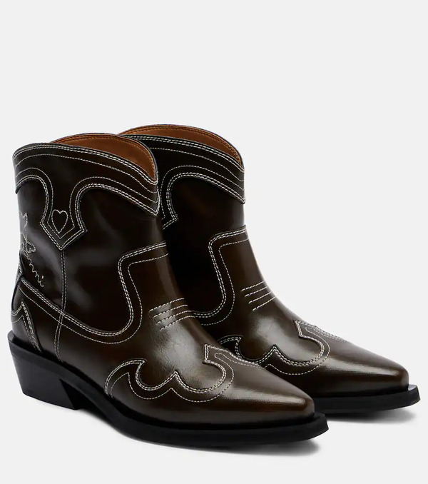  Ganni Ganni Embroidered Cowboy Boots 