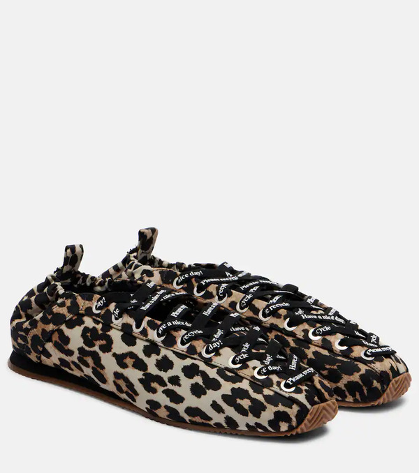  Ganni Ganni Leopard-print Ballet Flats 