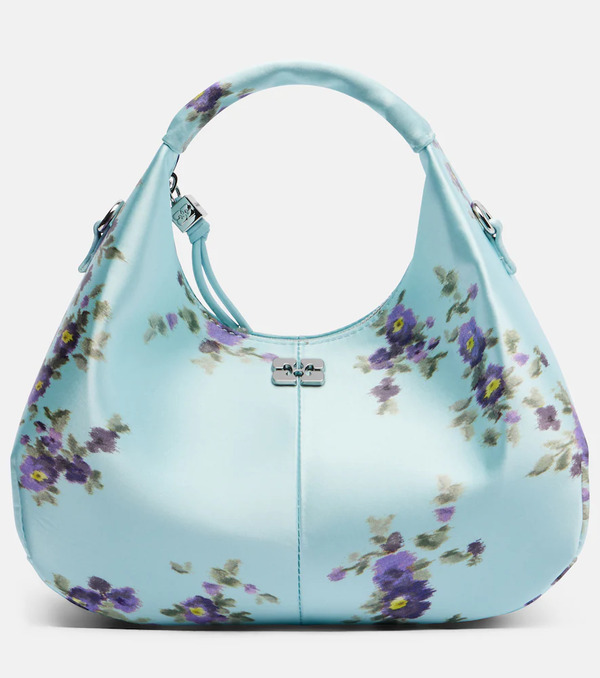  Ganni Ganni Mini Floral Satin Top-handle Bag 