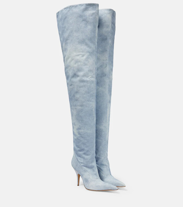  Gia Borghini Gia Borghini Gia 33 Denim Over-the-knee Boots 