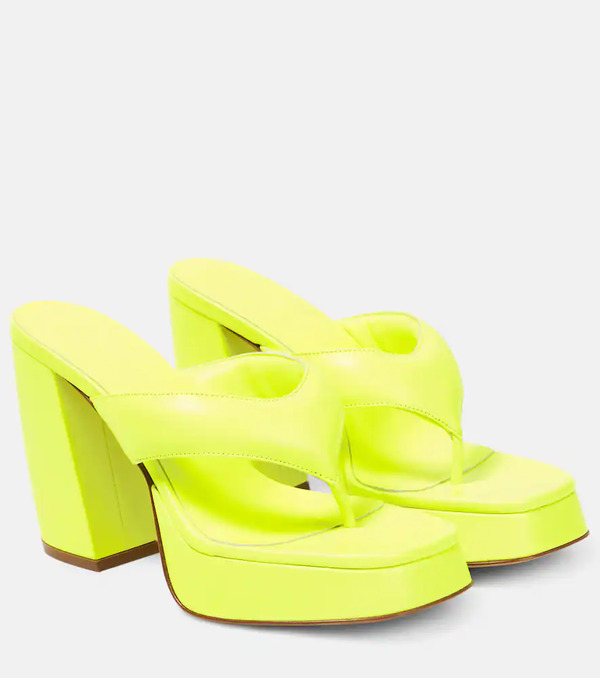  Gia Borghini Gia Borghini Gia 17 Leather Platform Thong Sandals 