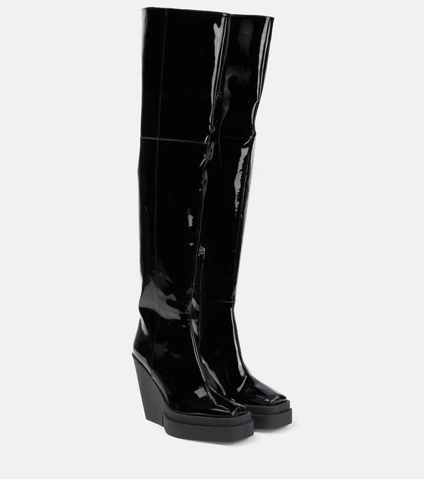  Gia Borghini Gia Borghini Gia 31 Patent Leather Over-the-knee Boots 