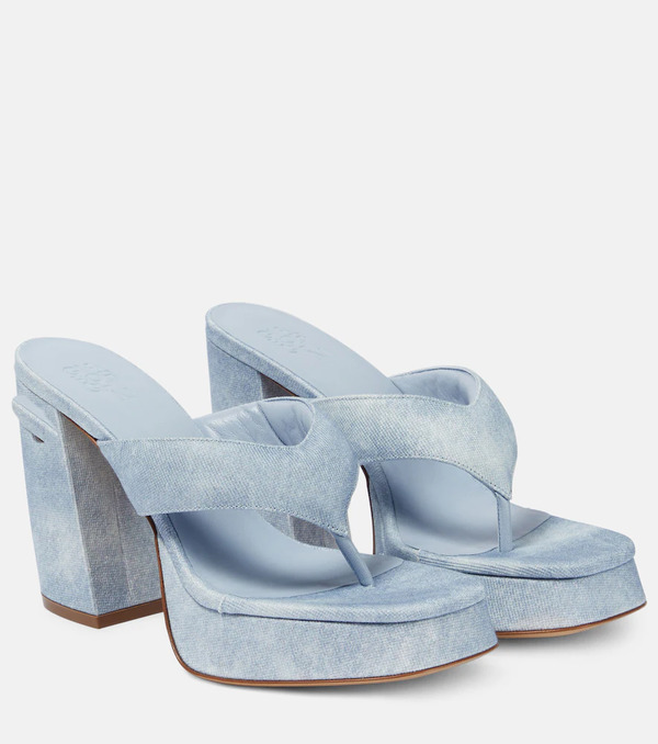 Gia Borghini Gia Borghini Gia 17 Uni Denim Platform Thong Sandals 
