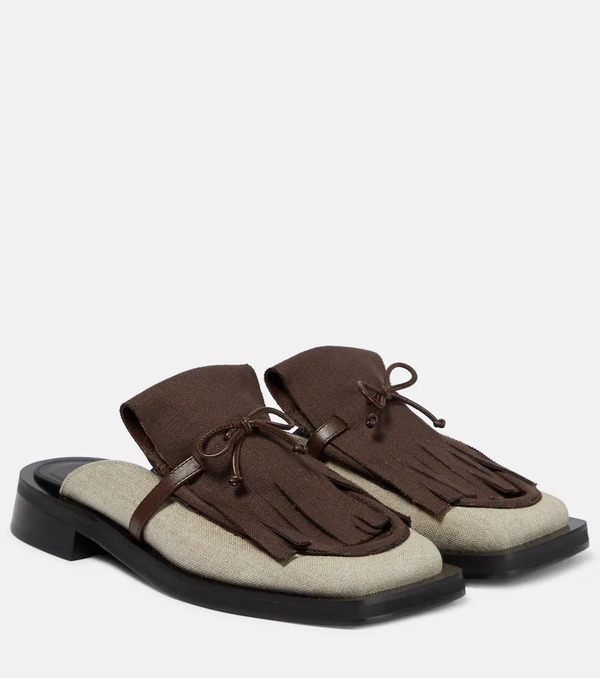  Gia Borghini Gia Borghini Gia/rhw Rosie 40 Linen Slippers 