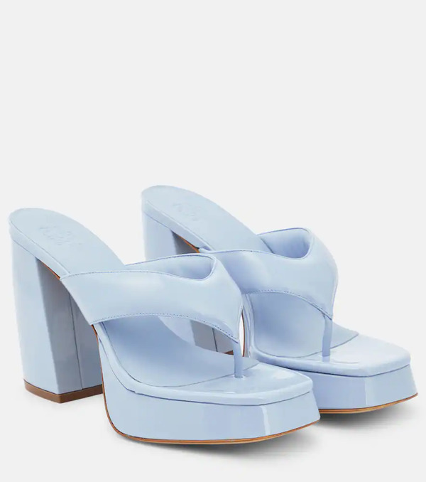  Gia Borghini Gia Borghini Patent Leather Platform Sandals 