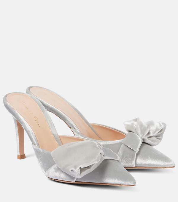  Gianvito Rossi Gianvito Rossi 85 Bow-detail Velvet Mules 