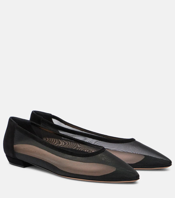  Gianvito Rossi Gianvito Rossi Sheer Organza Ballet Flats 