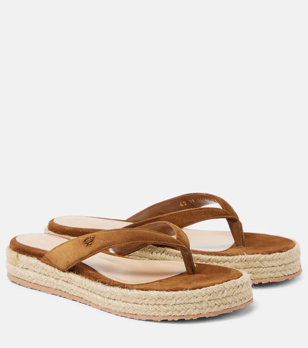  Gianvito Rossi Gianvito Rossi Suede Espadrille Thong Sandals 