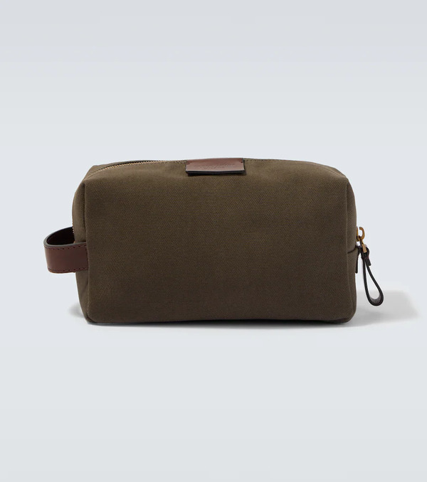  Giorgio Armani Giorgio Armani Leather-trimmed Canvas Toiletry Bag 