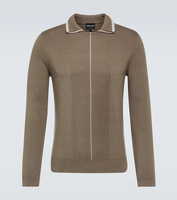  Giorgio Armani Giorgio Armani Wool Polo Top 