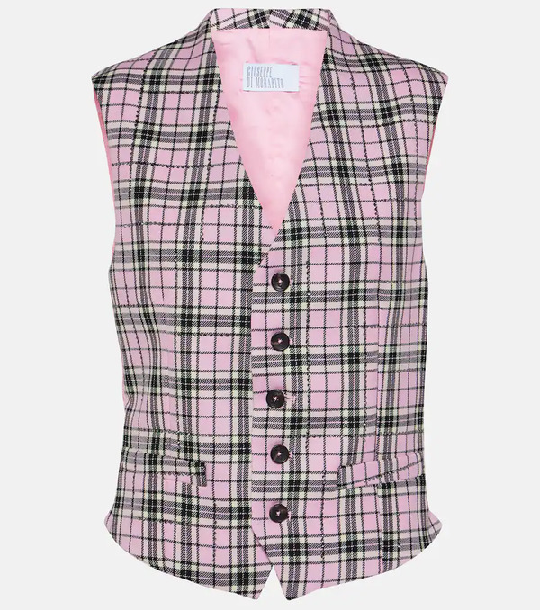  Giuseppe Di Morabito Giuseppe Di Morabito Checked Wool Vest 