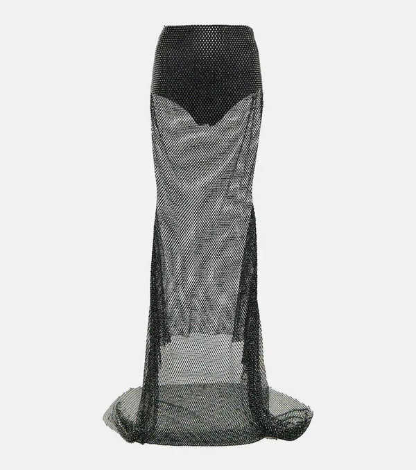  Giuseppe Di Morabito Giuseppe Di Morabito Crystal-embellished Mesh Maxi Skirt 