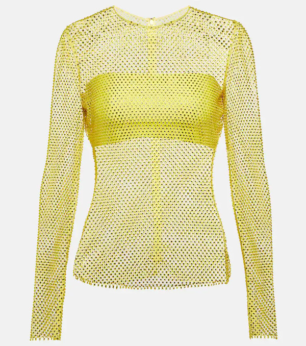  Giuseppe Di Morabito Giuseppe Di Morabito Crystal-embellished Mesh Top 