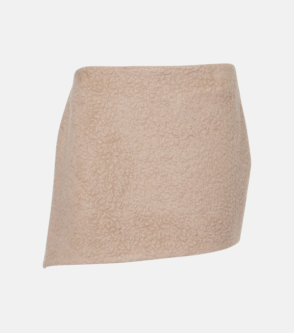  Givenchy Givenchy Asymmetric Alpaca And Wool Miniskirt 