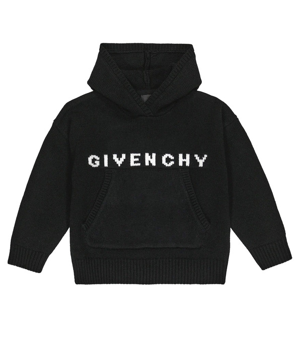  Givenchy Kids Givenchy Kids Logo Wool And Cashmere Hoodie 