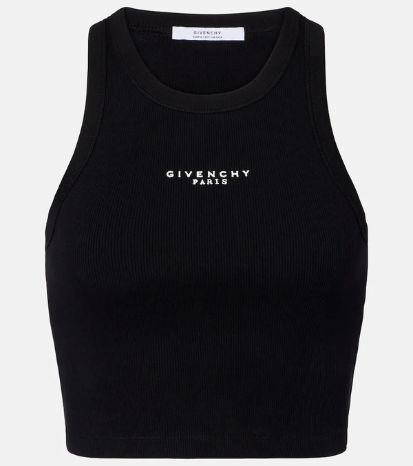  Givenchy Givenchy Logo Cropped Cotton Jersey Tank Top 