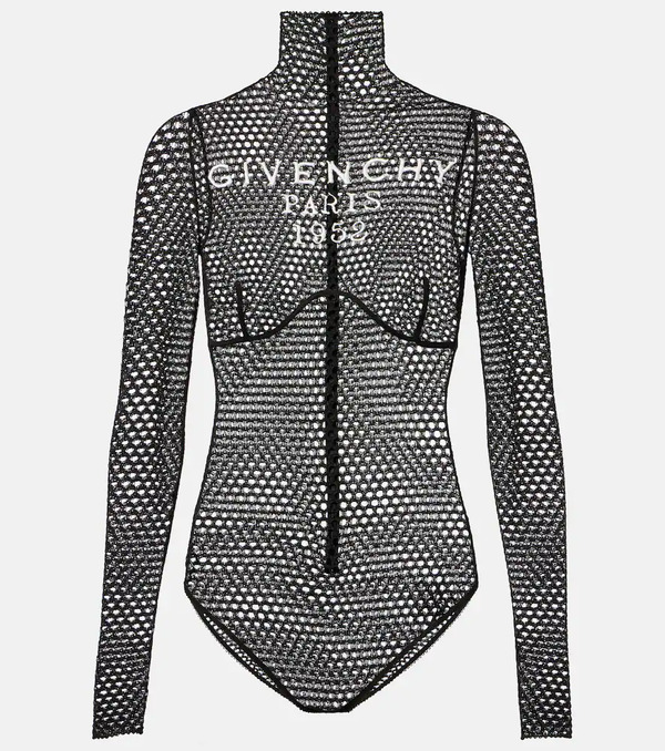  Givenchy Givenchy Logo Mesh Bodysuit 