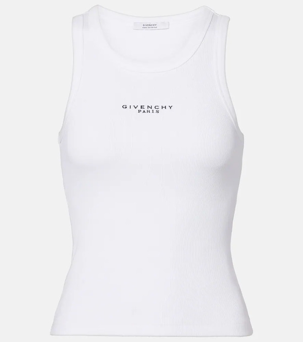  Givenchy Givenchy Logo Ribbed-knit Cotton Jersey Tank Top 