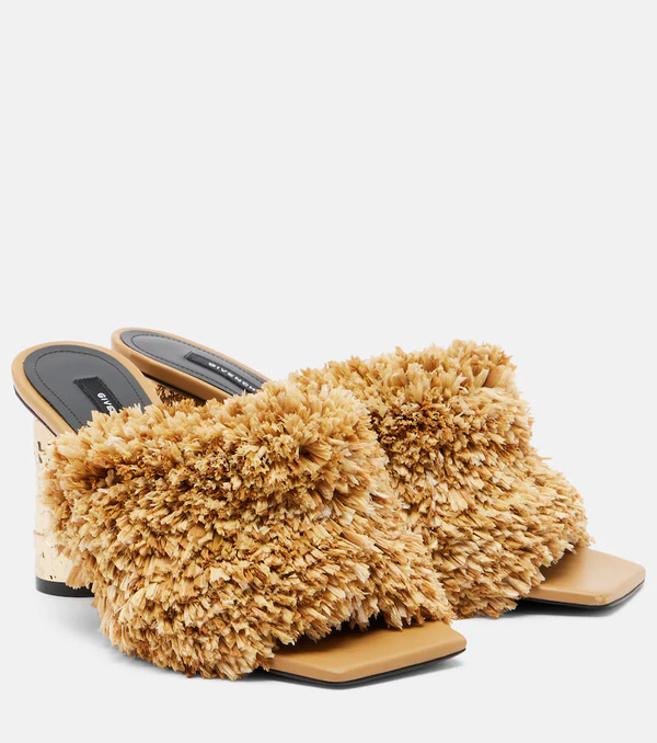  Givenchy Givenchy Tape Raffia-effect Mules 