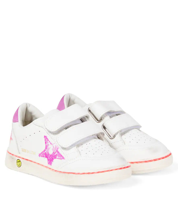  Golden Goose Kids Golden Goose Kids Ball Star Printed Leather Sneakers 