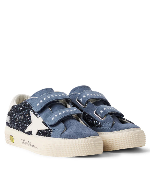  Golden Goose Kids Golden Goose Kids May Glitter Suede Sneakers 
