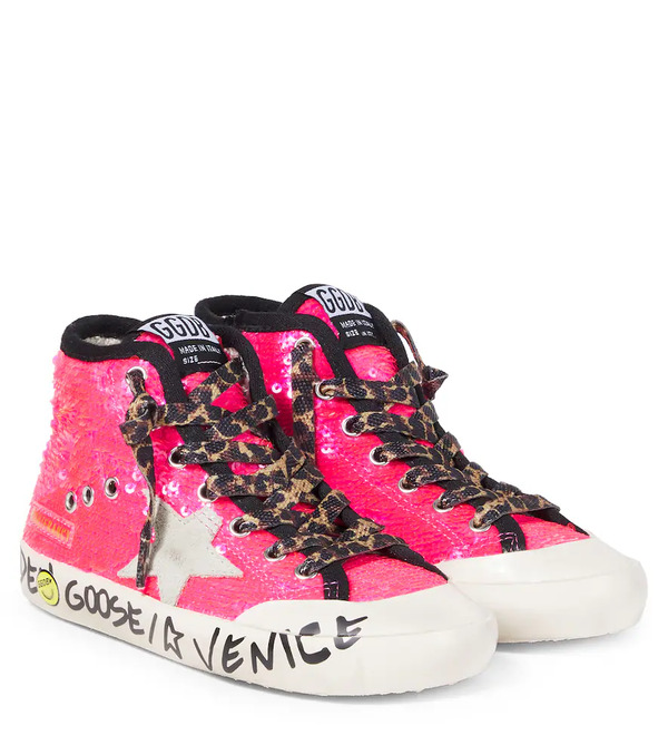  Golden Goose Kids Golden Goose Kids Sequined Leather Sneakers 