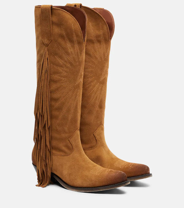  Golden Goose Golden Goose Wish Star Fringed Suede Cowboy Boots 
