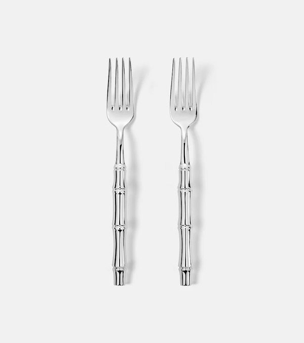  Gucci Gucci Bamboo Set Of 2 Silver-plated Forks 