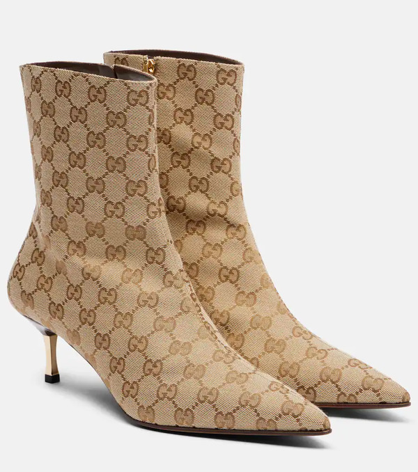  Gucci Gucci Bombshell 55 Gg Canvas Ankle Boots 