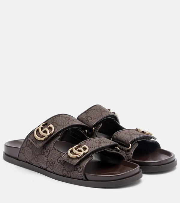 Gucci Gucci Double G Gg Canvas Sandals 
