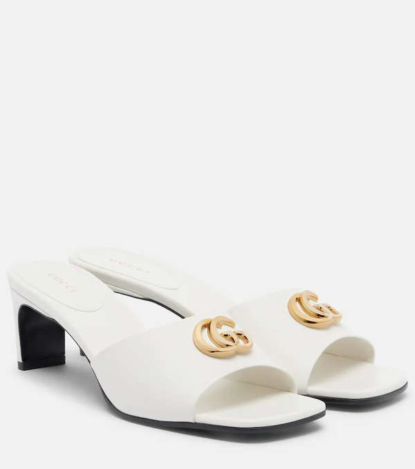  Gucci Gucci Double G Leather Mules 