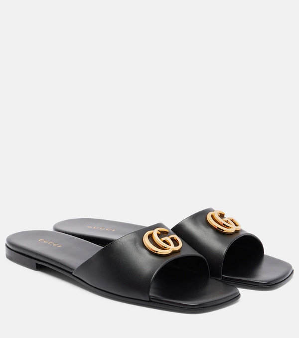  Gucci Gucci Double G Leather Slides 