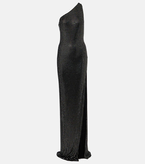  Gucci Gucci Embellished One-shoulder Jersey Gown 