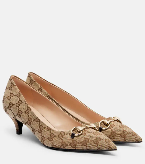  Gucci Gucci Erin Gg Canvas Horsebit 45 Pumps 