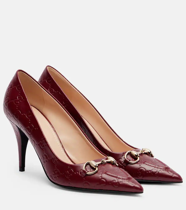 Gucci Gucci Erin Gg Horsebit 85 Leather Pumps 
