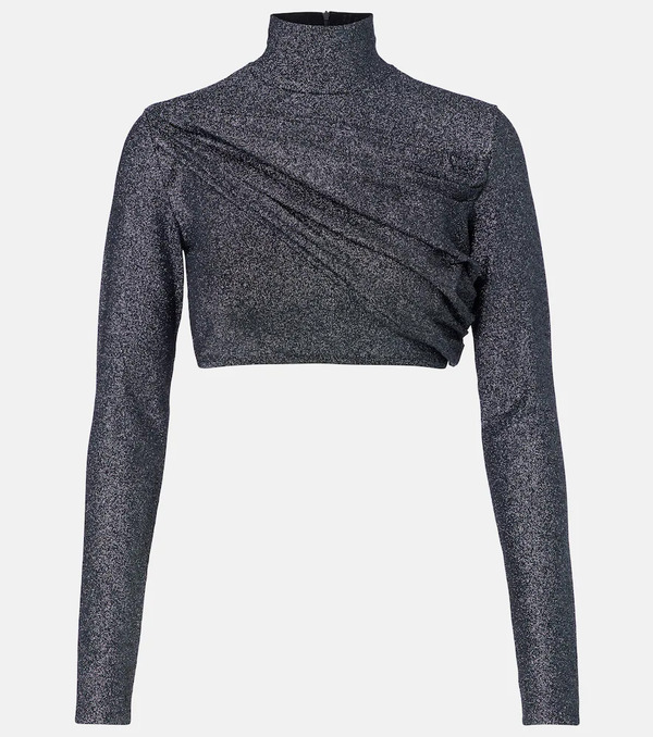  Gucci Gucci Gathered Lamã© Crop Top 