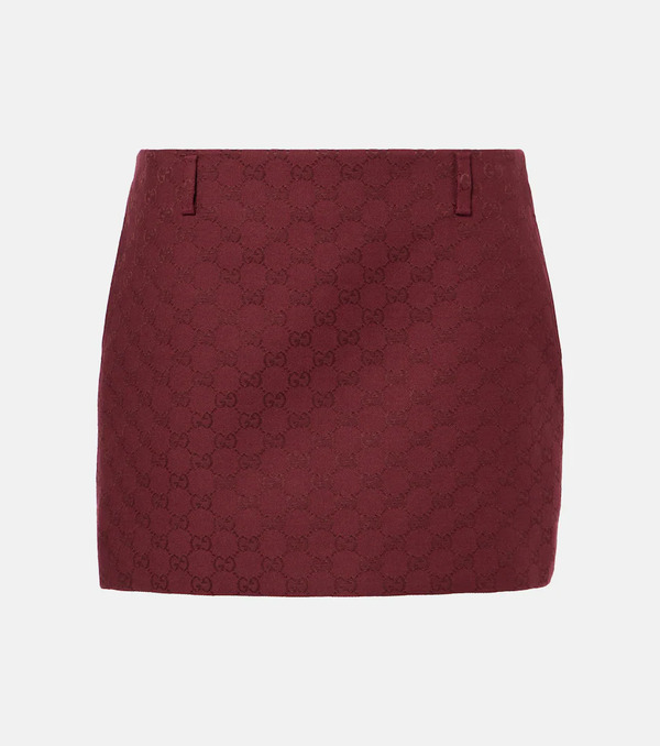  Gucci Gucci Gg Canvas Cotton-blend Miniskirt 