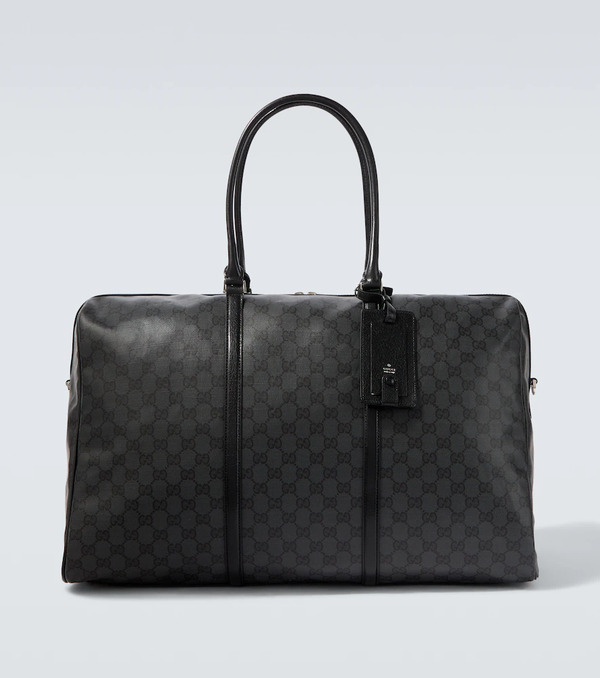  Gucci Gucci Gg Canvas Leather-trimmed Duffel Bag 