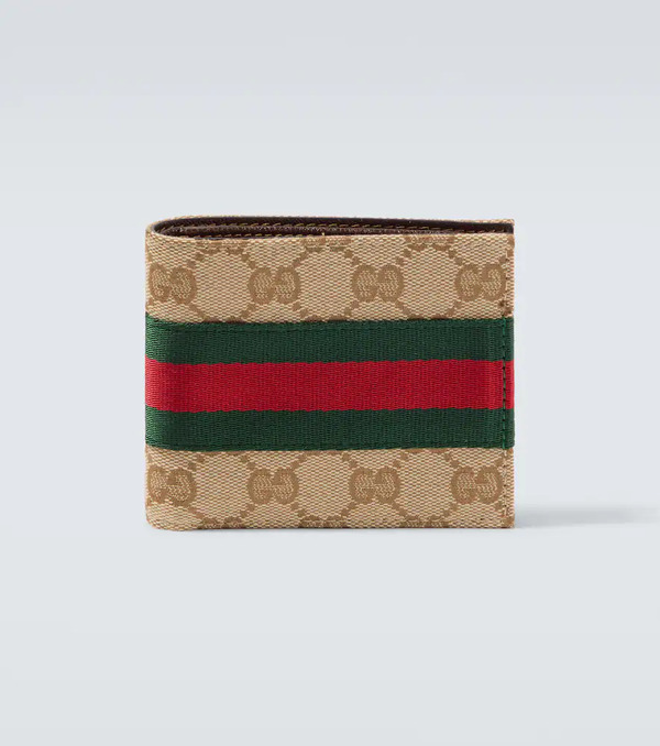  Gucci Gucci Gg Canvas Web Stripe Bifold Wallet 