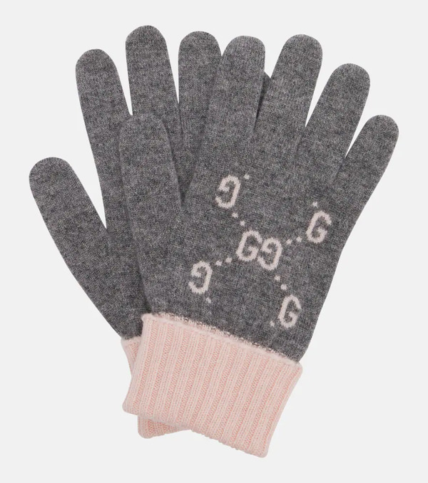  Gucci Gucci Gg Cashmere Jacquard Gloves 